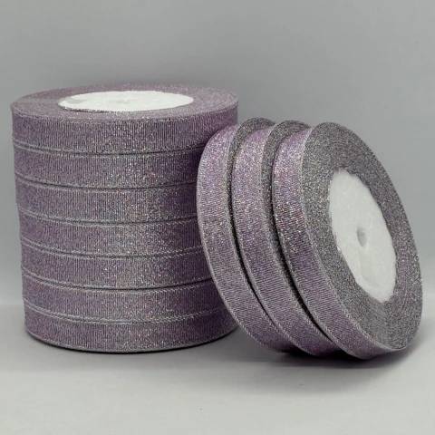 Тасьма парчева 1,2 см (25 ярдів/22,75 м.), 119 фіалковий + срібло