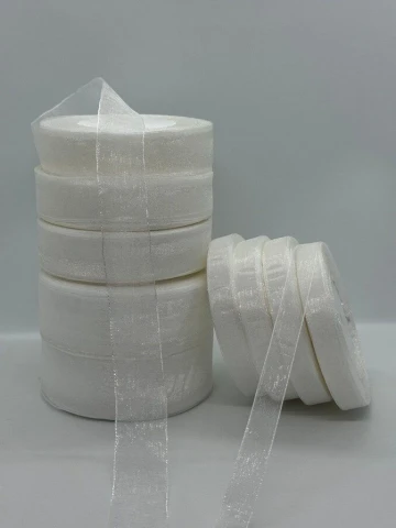 Стрічка органза 1,25 см (45 м.), 1001 білий