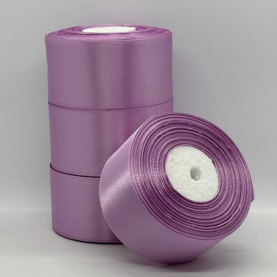 Атласна стрічка 5 см (33 м.), 69 бузково - рожевий