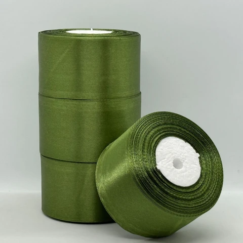 Атласна стрічка 5 см (33 м.), 112 горчичний