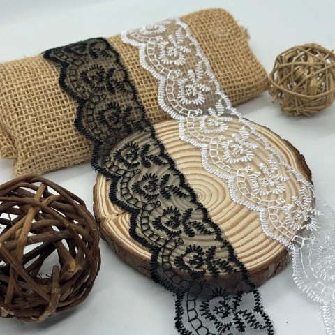 Мереживо органза «Подих ранку» 4 см.(10 ярдів/9.1 м.), чорний