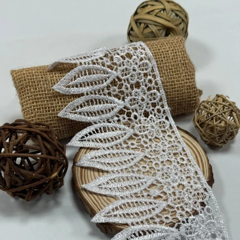 Мереживо поліестер "Тиша мережива"8,5см.(1 м.), білий