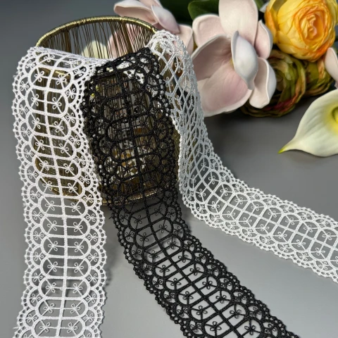 Мереживо поліестер ВВ"Біла мелодія" 5 см.(1 м), білий