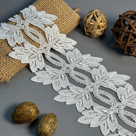 Мереживо поліестер "Шовковий шлях" 9,5 см.(1 м.), молочний