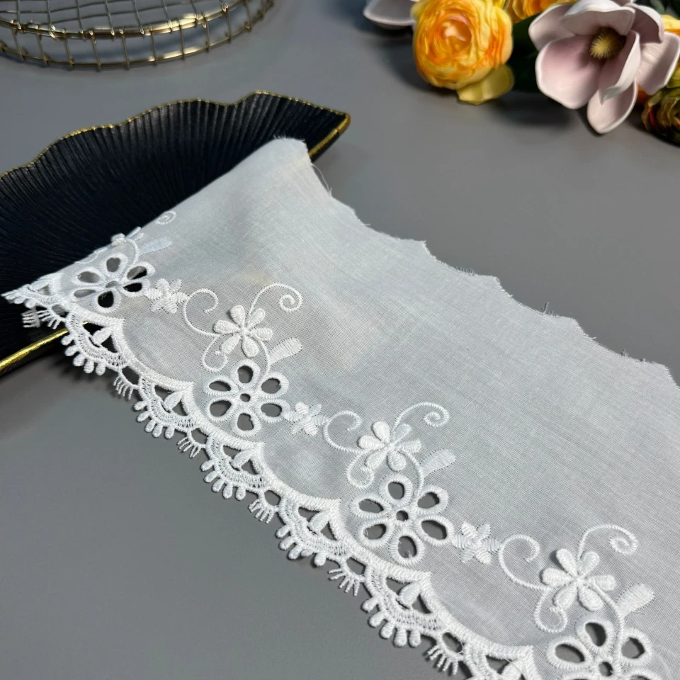 3D Мереживо прошва Королівська Орхідея 16 см (1 метр), натуральний