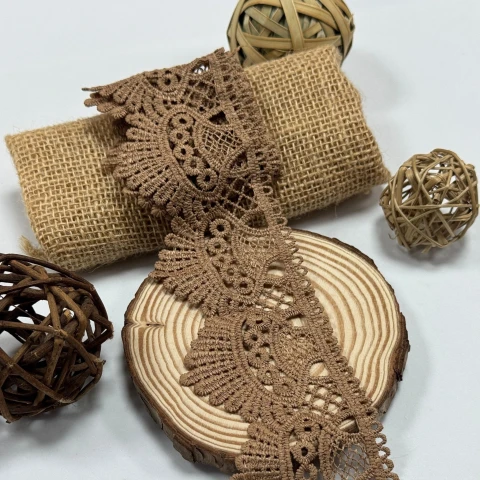 Мереживо поліестер "Шовкова феєрія"  6 см.(1 м.), коричневий