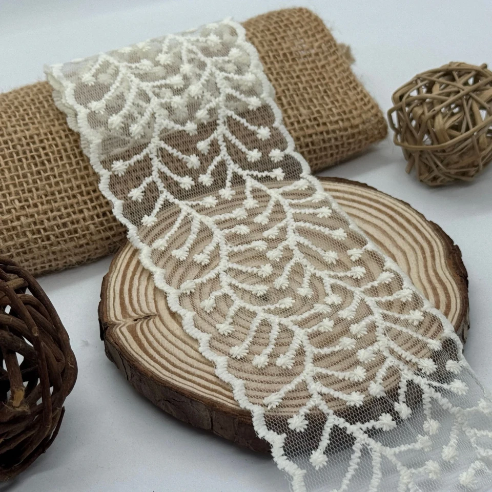 Мереживо органза«Дихання весни» 7 см (1 м.), молочний