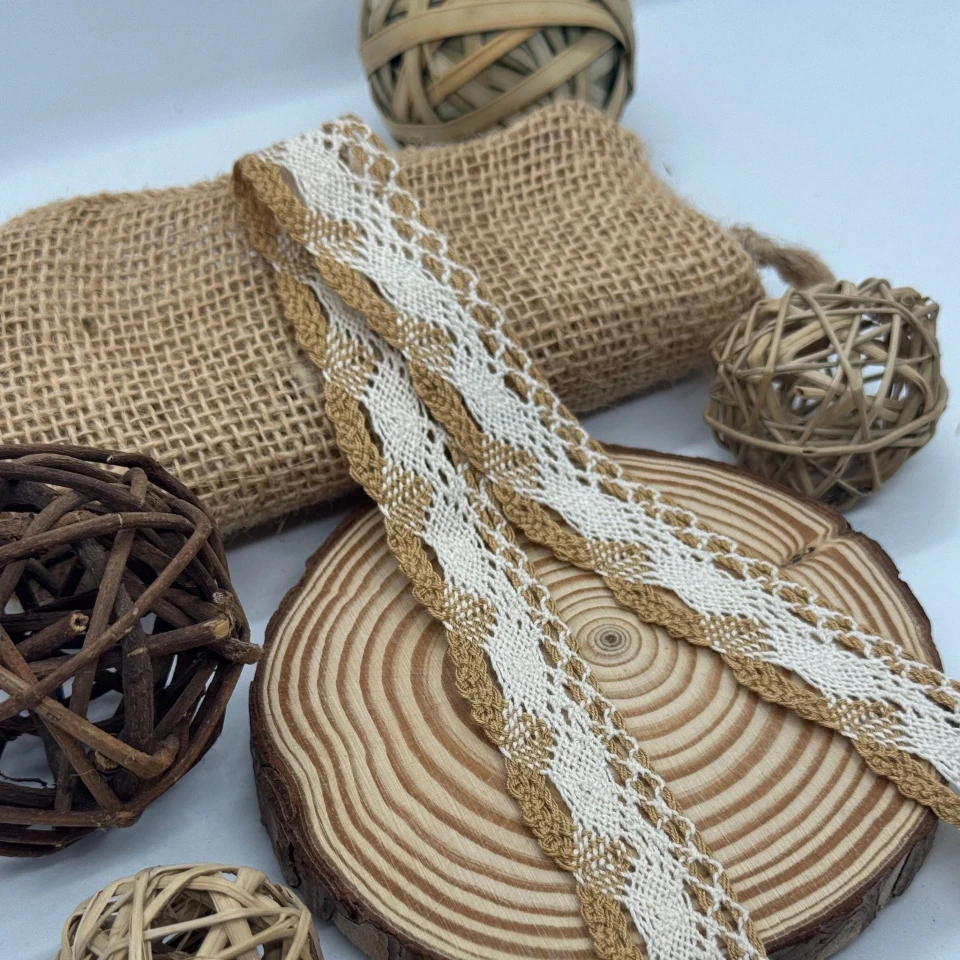 Мереживо макраме "Солодкий серпанок" 3 см.(1 м.), бежевий + молочний