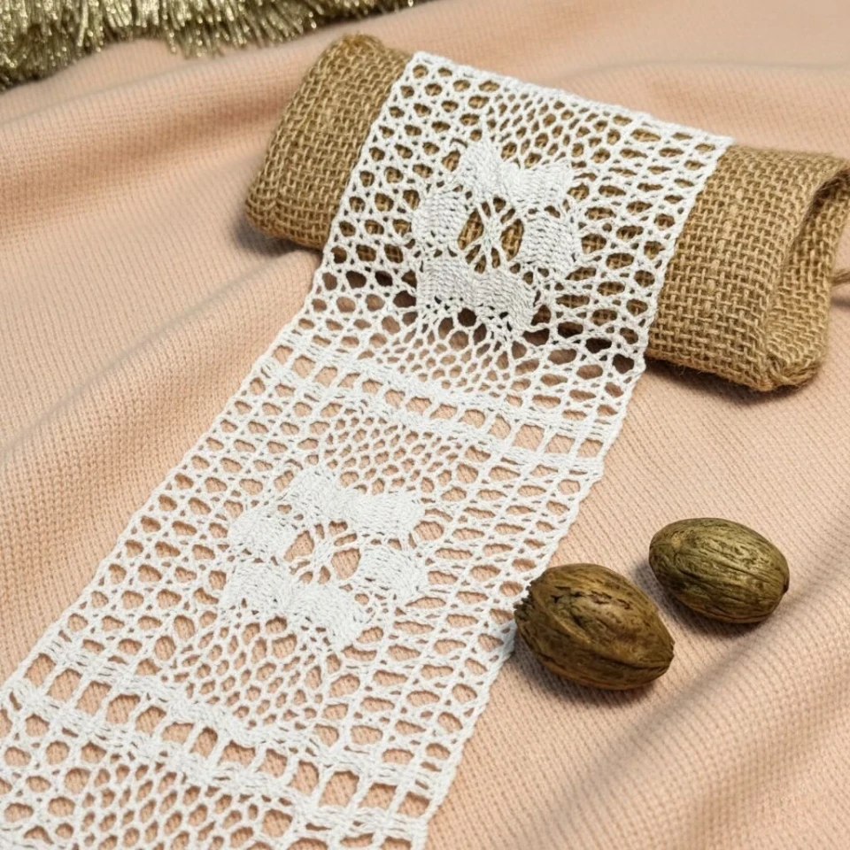 Мереживо макраме "Мереживо любові"8 см (1 м.), бежевий