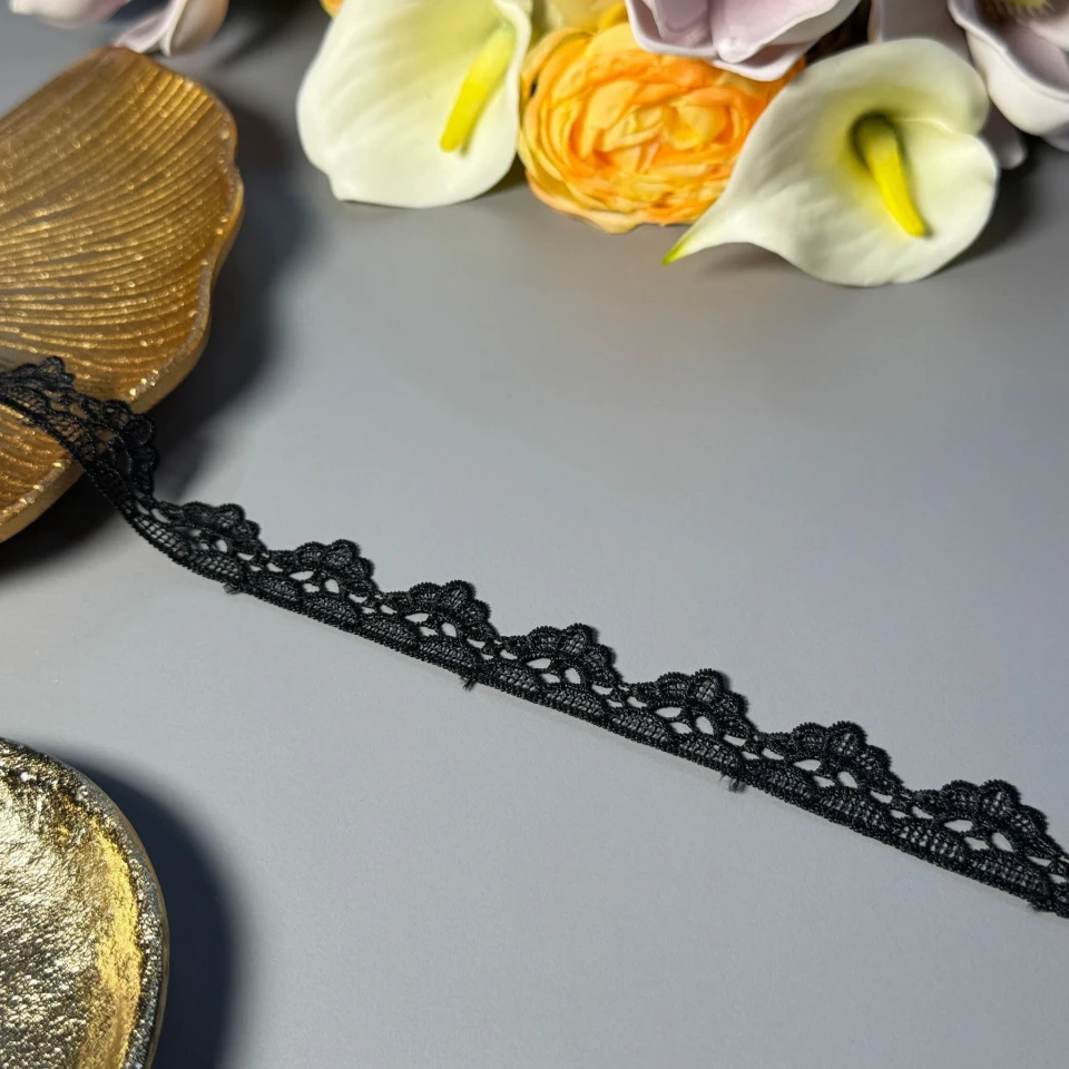 Мереживо поліестер ВВ"Шовковий ритм" 2 см.(1 м.), чорний