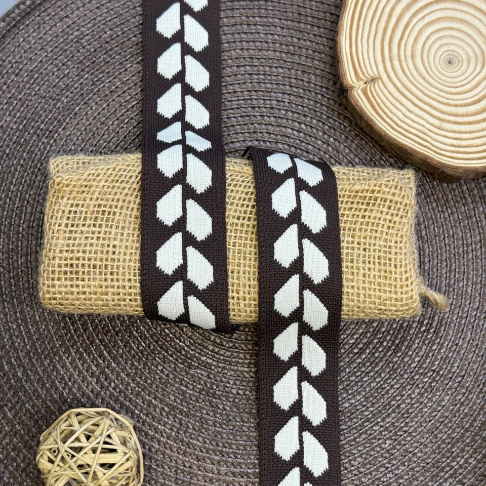 Трикотажний лампас Сердечка 3.5 см (1 м), C:3 темно коричневий