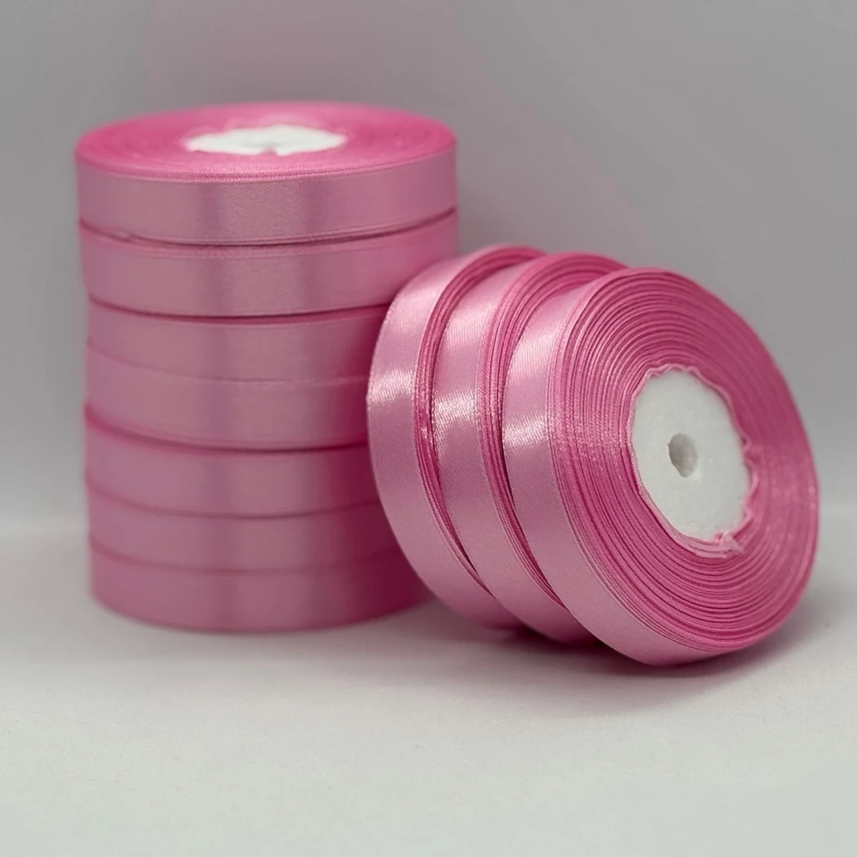 Атласна стрічка 1.2 см (33 м.), 94 рожева пудра
