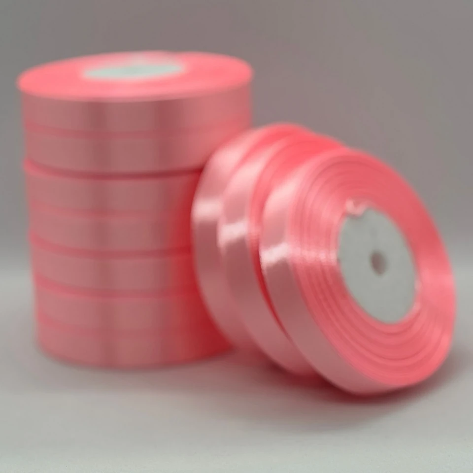 Атласна стрічка 1.2 см (33 м.), 66 блідий рожевий