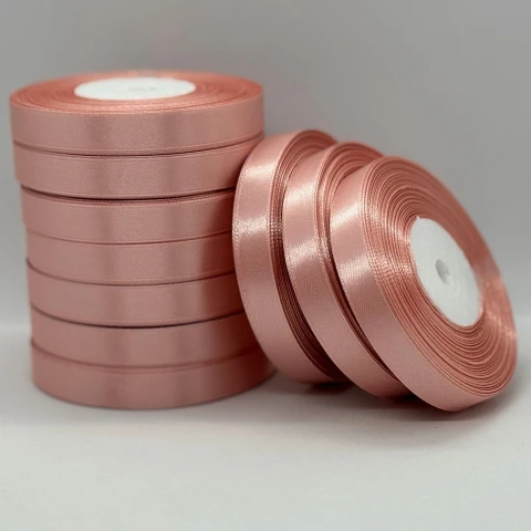 Атласна стрічка 1.2 см (33 м.), 146 темний пудровий