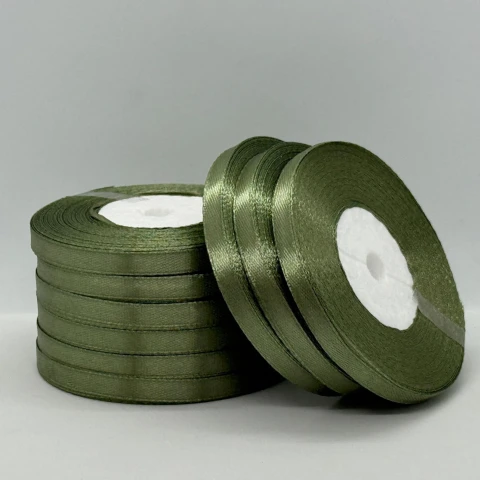 Атласна стрічка 0.6 см (33 м.), 183 хакі