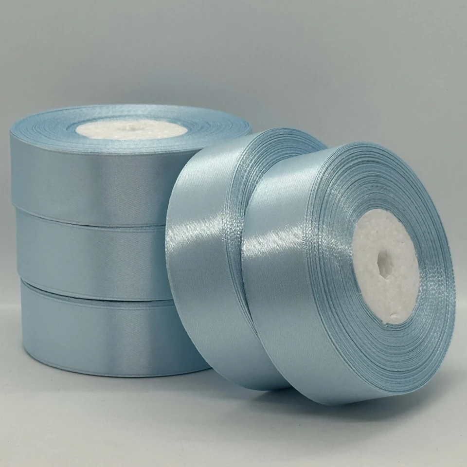 Атласна стрічка 2.5 см (33 м.), 145 світлий небесний