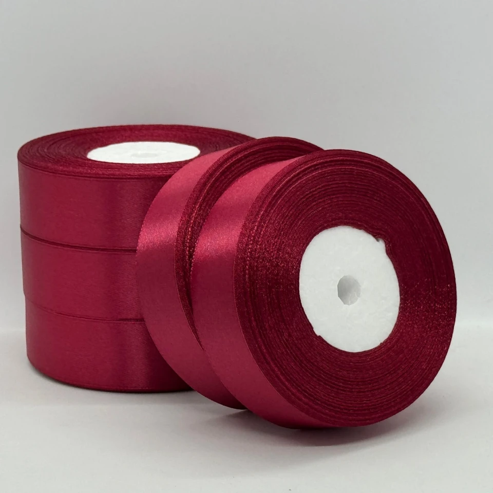 Атласна стрічка 2.5 см (33 м.), 166 стигла вишня