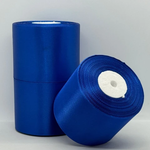 Атласна стрічка 7.5 см (33 м.), 40 синій