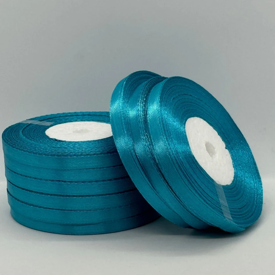 Атласна стрічка 0.6 см (33 м.), 47 бірюза