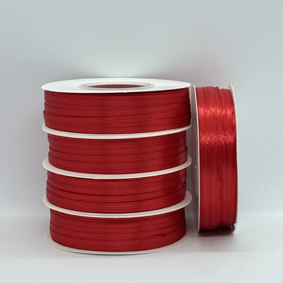 Атласна стрічка 0.3 см (91 м.), 163 гранатовий