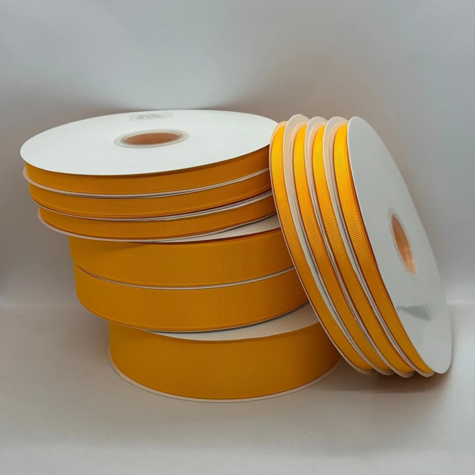 Стрічка репс 3,8 см (100 ярдів/91 м.), 1016 жовтий янтарний