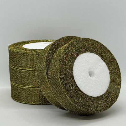 Тасьма парчева 2,5 см (25 ярдів/22,75 м.), 39 чорний + золото