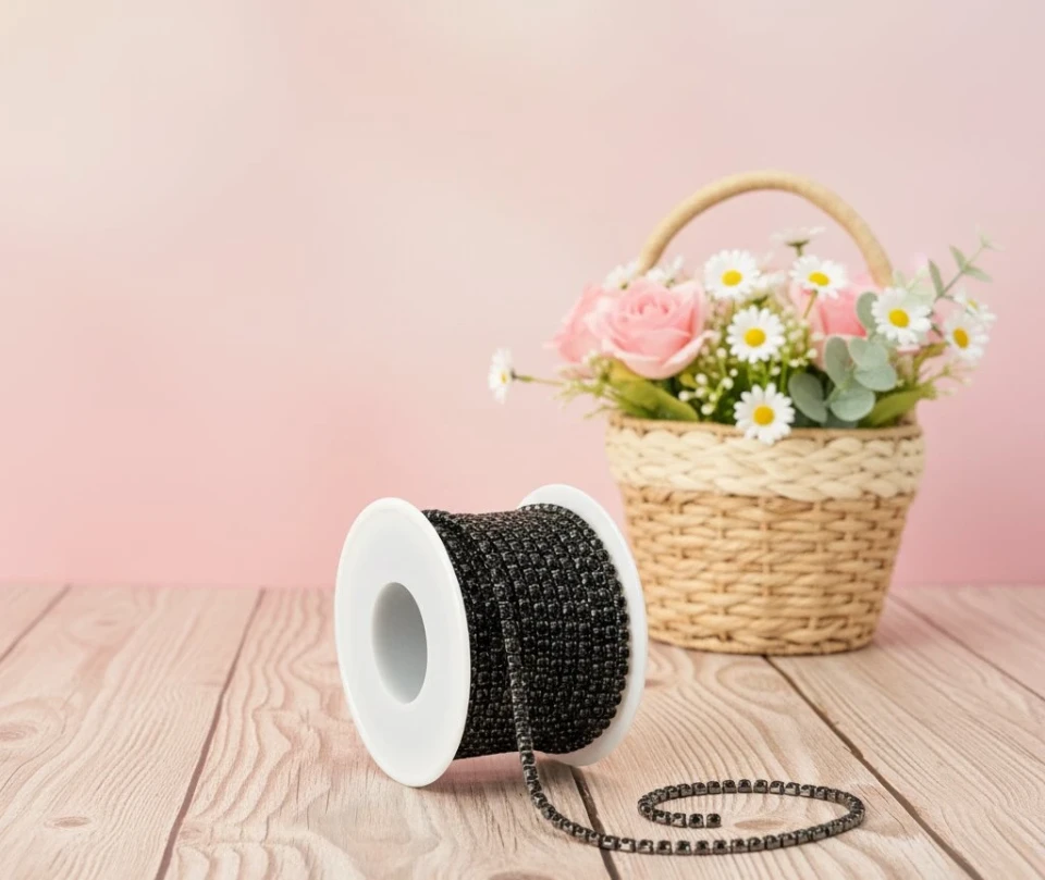 Цепі камні ss 8 2.5 мм (10 ярдів), чорний