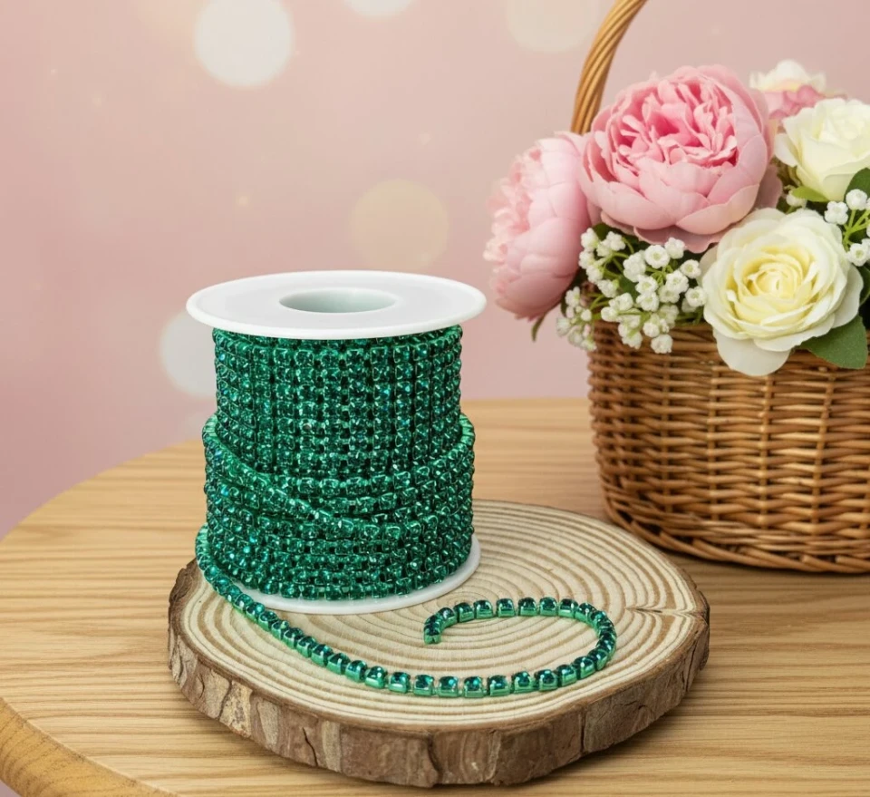 Цепі камні ss 12 3 мм (10 ярдів), зелений