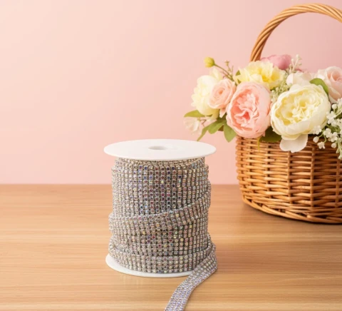 Цепі камні ss 12 3 ряда 3 мм (10 ярдів), срібло АВ