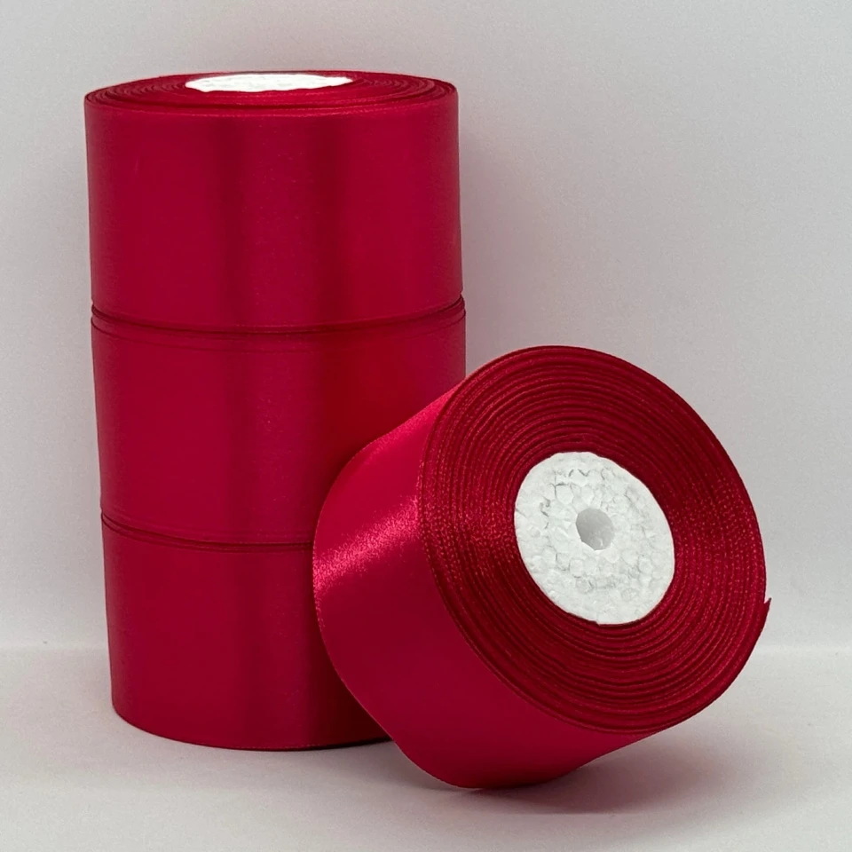 Атласна стрічка 5 см (33 м.), 72 світлий бордовий