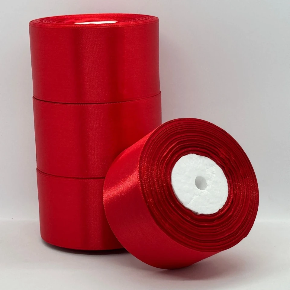 Атласна стрічка 5 см (33 м.), 163 червоний