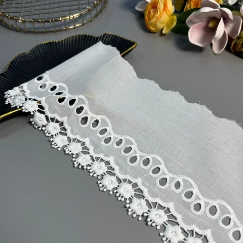 3D Мереживо прошва Мрія Ніки 15см (1 метр), натуральний