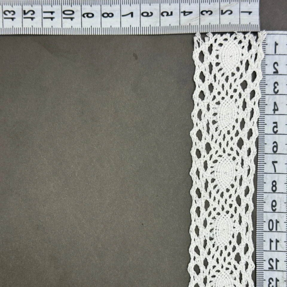 Мереживо макраме "Теплий крем" 4 см (1 м.), молочний