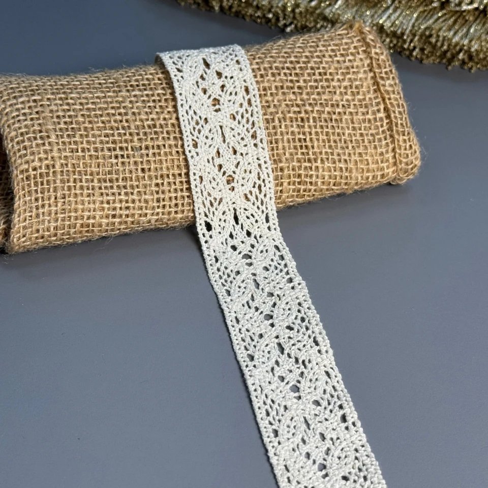 Мереживо макраме "Білий оберіг"  3 см  (1 м.), бежевий