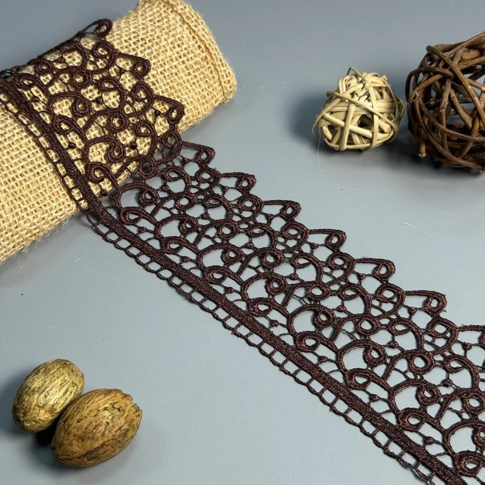 Мереживо поліестер "Легкий шепіт" 8 см.(1 м.), коричневий (20 метрів)