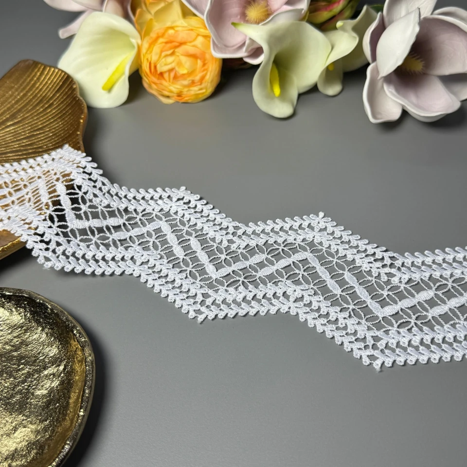 Мереживо поліестер ВВ"Легкість руху" 8,5 см.(1 м.), теплий білий