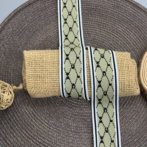 Трикотажний лампас Guccini 4 см (1 м) , бежевий