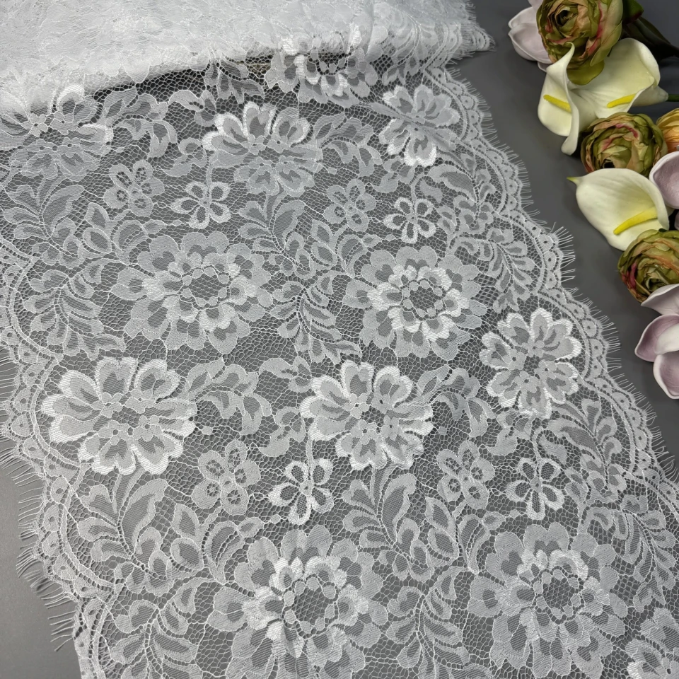 Мереживо французьке«Douce Mélodie»38 см. (купон 3 м.), теплий білий