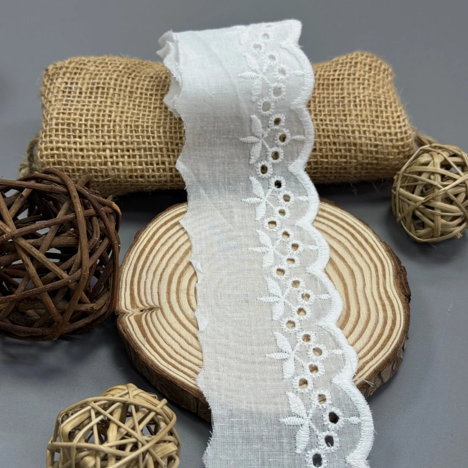 Мереживо прошва "Краплина любові" 6 см  (1 м.), Білий