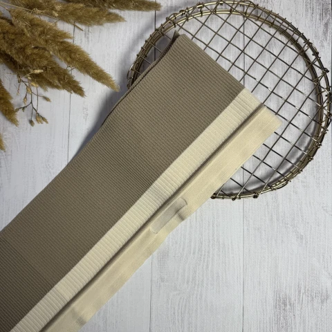 Трикотажний пояс довяз Рібана (13 см*90 см) , світло бежевий