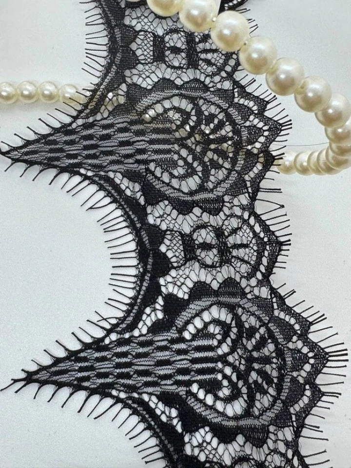 Мереживо французьке «Вишукана класика»11 см. (купон 3 м.), чорний