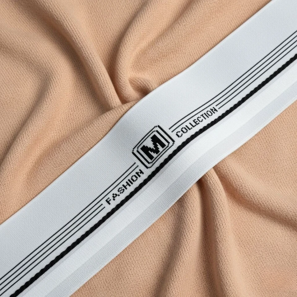 Трикотажний пояс довяз Декор "М" FASHION COLLECTION (8.5 см*90 см), білий+чорний