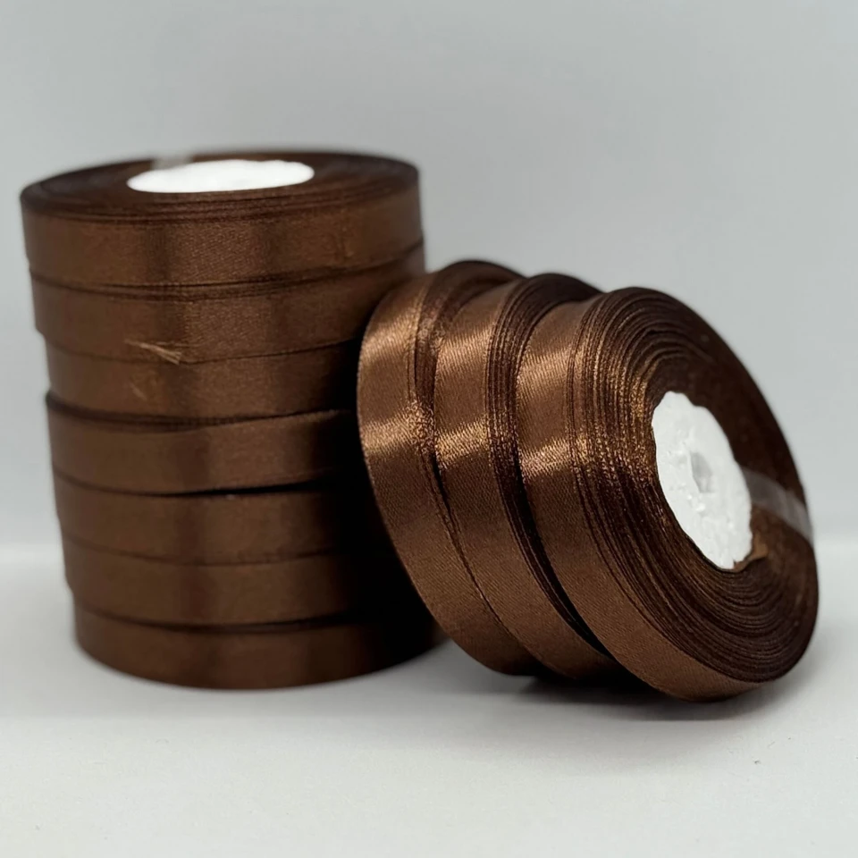 Атласна стрічка 1.2 см (33 м.), 31 темний коричневий