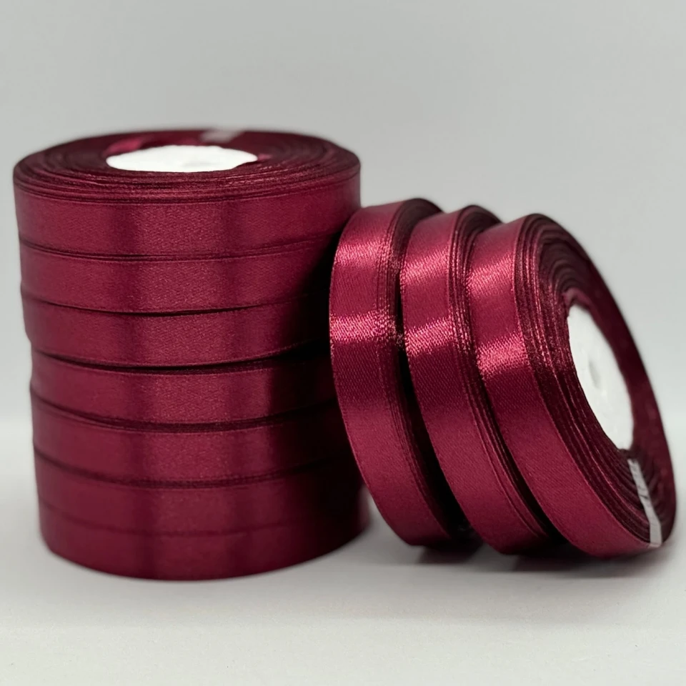 Атласна стрічка 1.2 см (33 м.), 165 сангрія