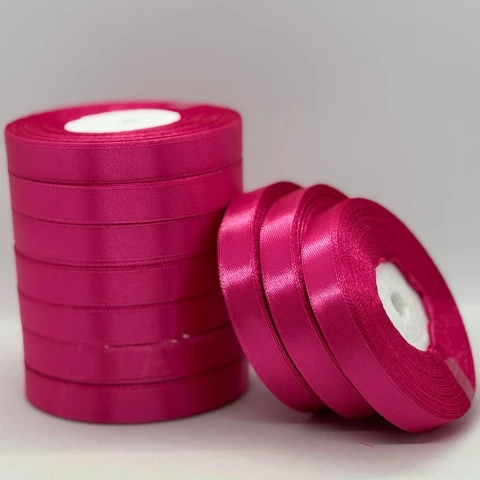 Атласна стрічка 1.2 см (33 м.), 130 горячо-рожевий