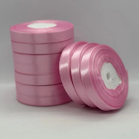 Атласна стрічка 1.2 см (33 м.), 93 світлий рожевий