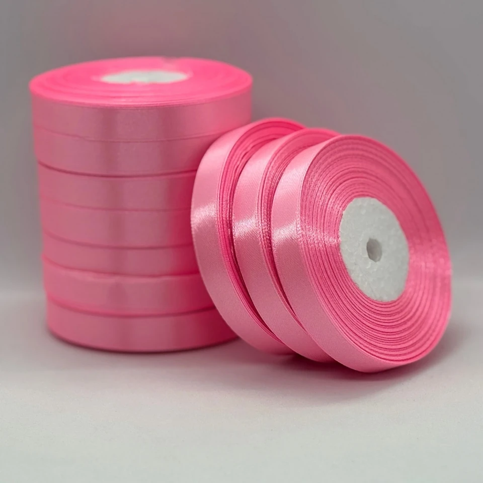 Атласна стрічка 1.2 см (33 м.), 147 китайський рожевий