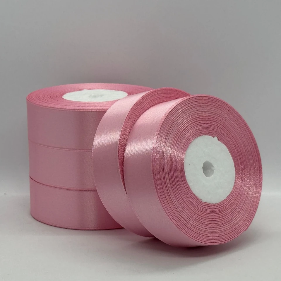 Атласна стрічка 2.5 см (33 м.), 135 лаванда рожева