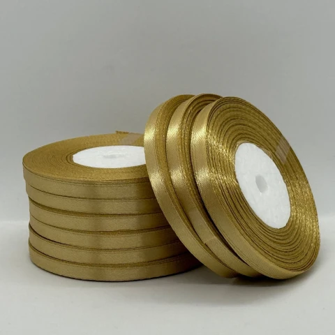 Атласна стрічка 0.6 см (33 м.), 186 золото