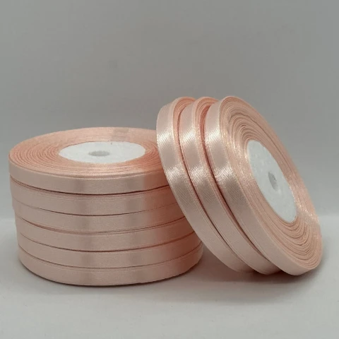 Атласна стрічка 0.6 см (33 м.), 06 ніжно-персиковий
